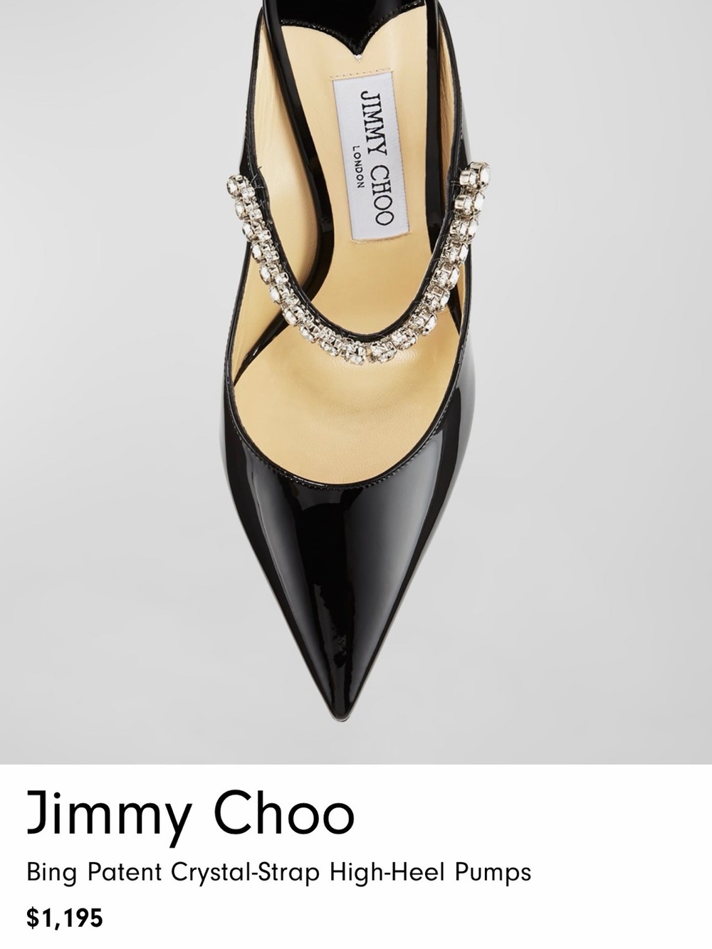 Jimmy Choo Bing 100 Black Patent Leather Crystal Mule Pump Heeled Sandals 38 - Picture 4 of 10